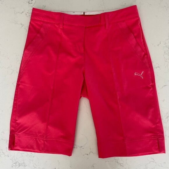 Puma Classic Pounce 11" Stylish Poly Blend Bermuda Golf Shorts Pink Sz 12 UK - Picture 6 of 15